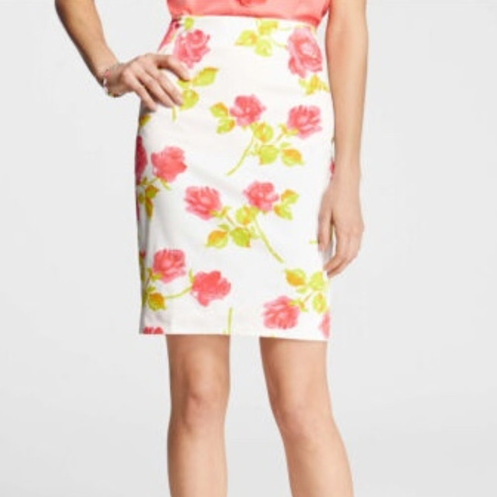 Ann Taylor Garden Floral Pencil Skirt - 4P